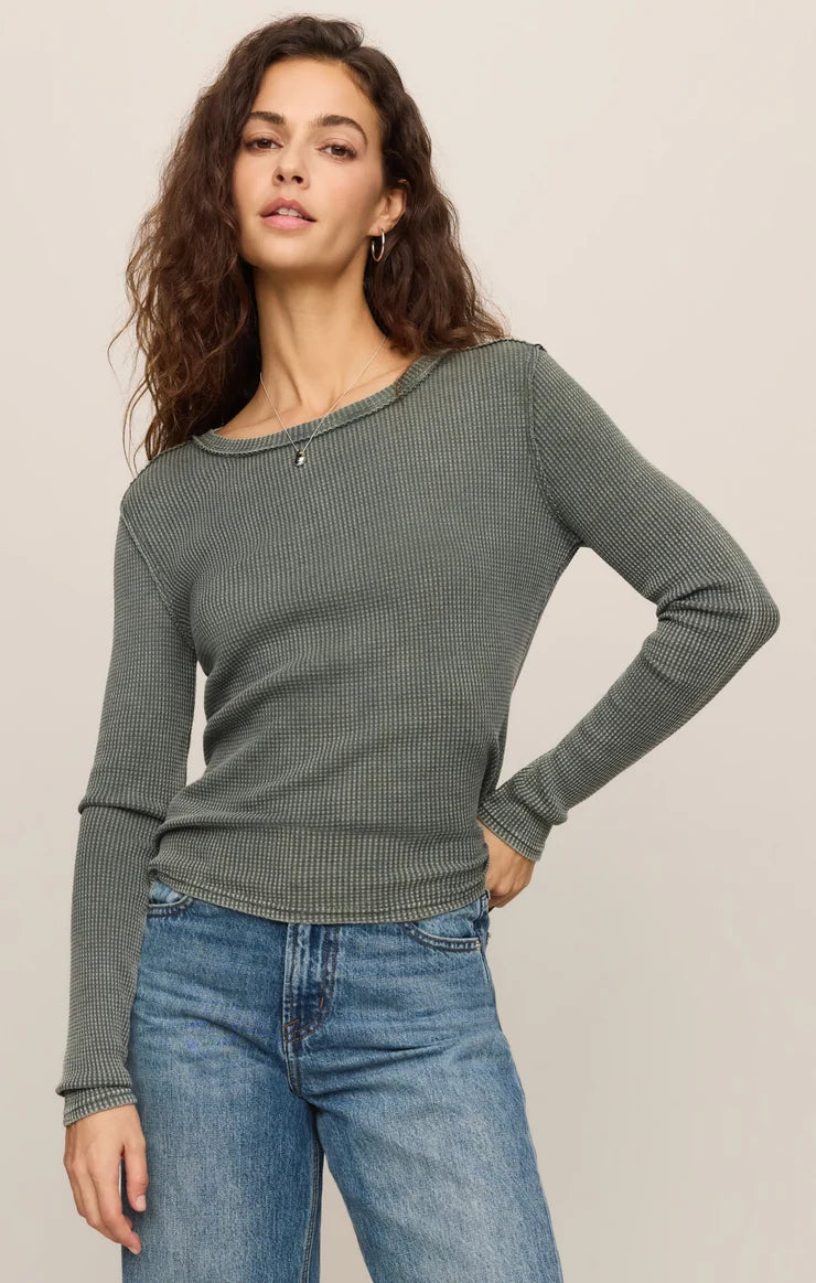 Arlet Mini Thermal Long Sleeve - Monstera & Dark Chocolate