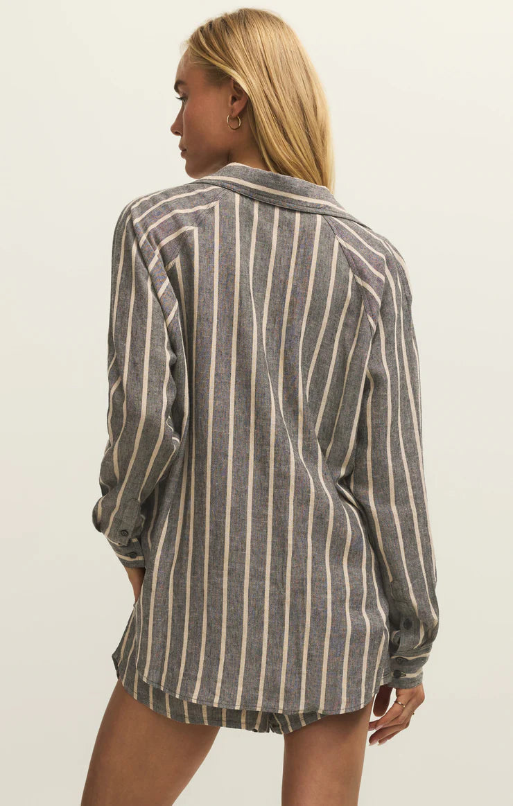 The perfect linen top - black
