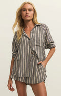 The perfect linen top - black