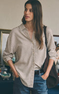 River Plaid Button Up - Frosted Pearl