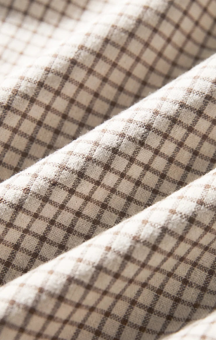 River Plaid Button Up - Frosted Pearl
