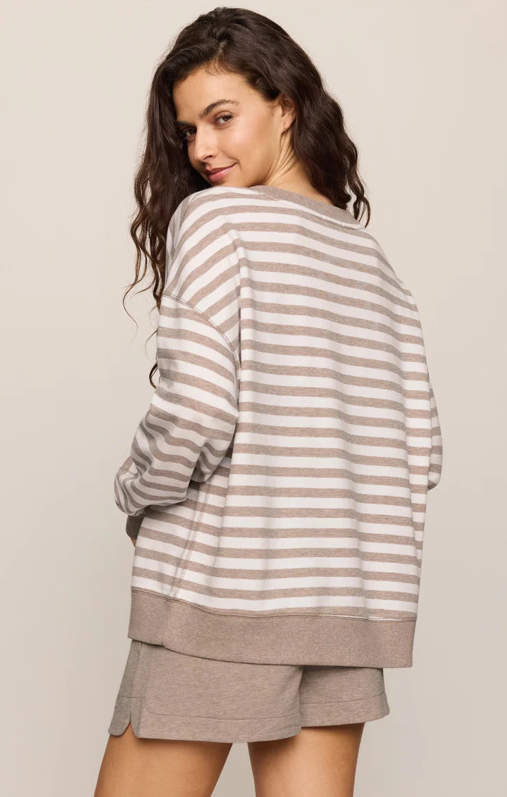 Z Supply - The Everyday Striped Crew Heather Ash