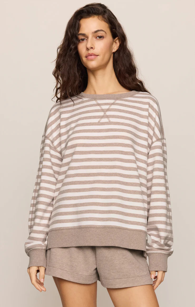 Z Supply - The Everyday Striped Crew Heather Ash