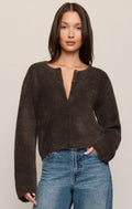 Winterglow Fluffy Cardigan - Cocoa Bean