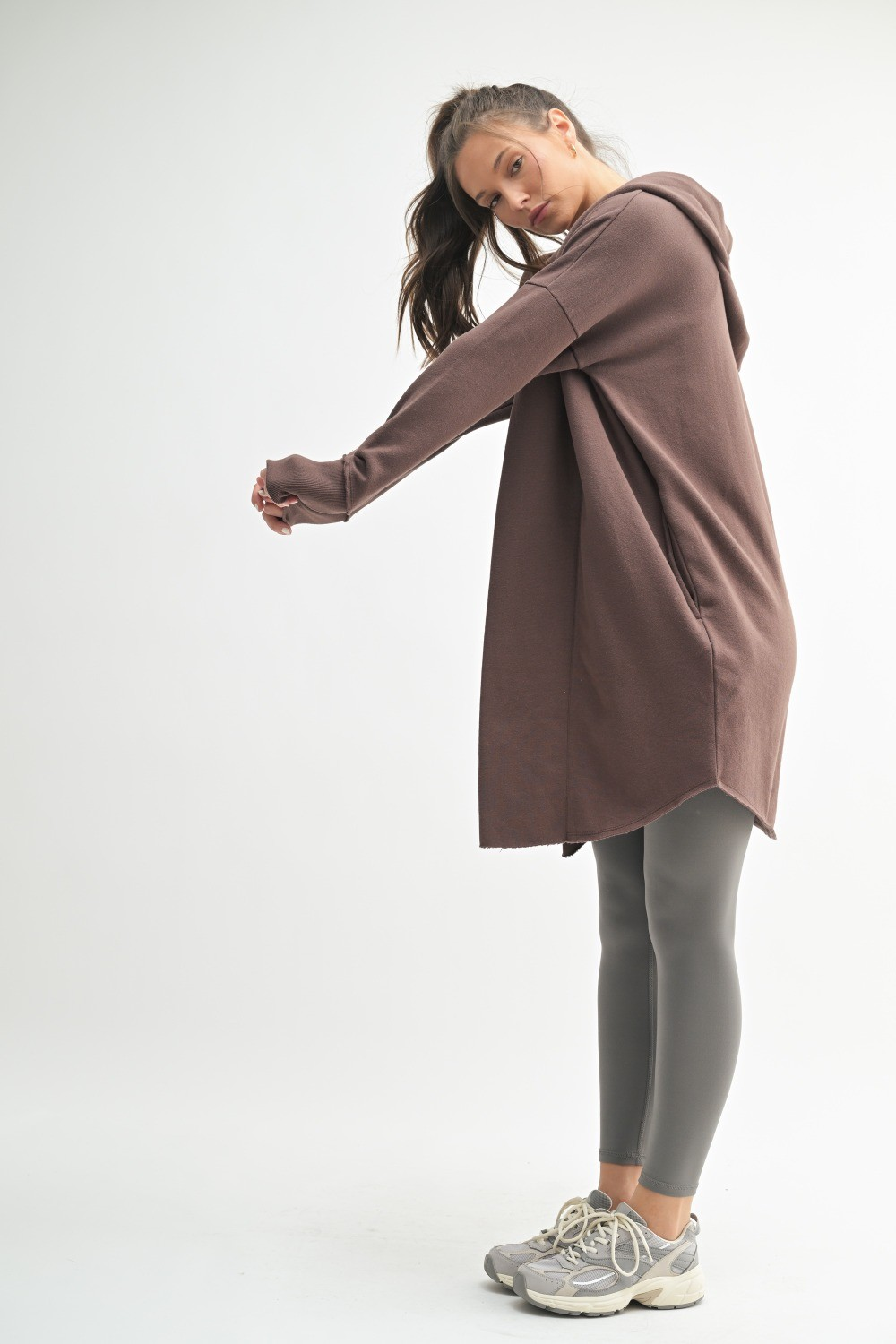 Longline Cardigan - Rich Soil