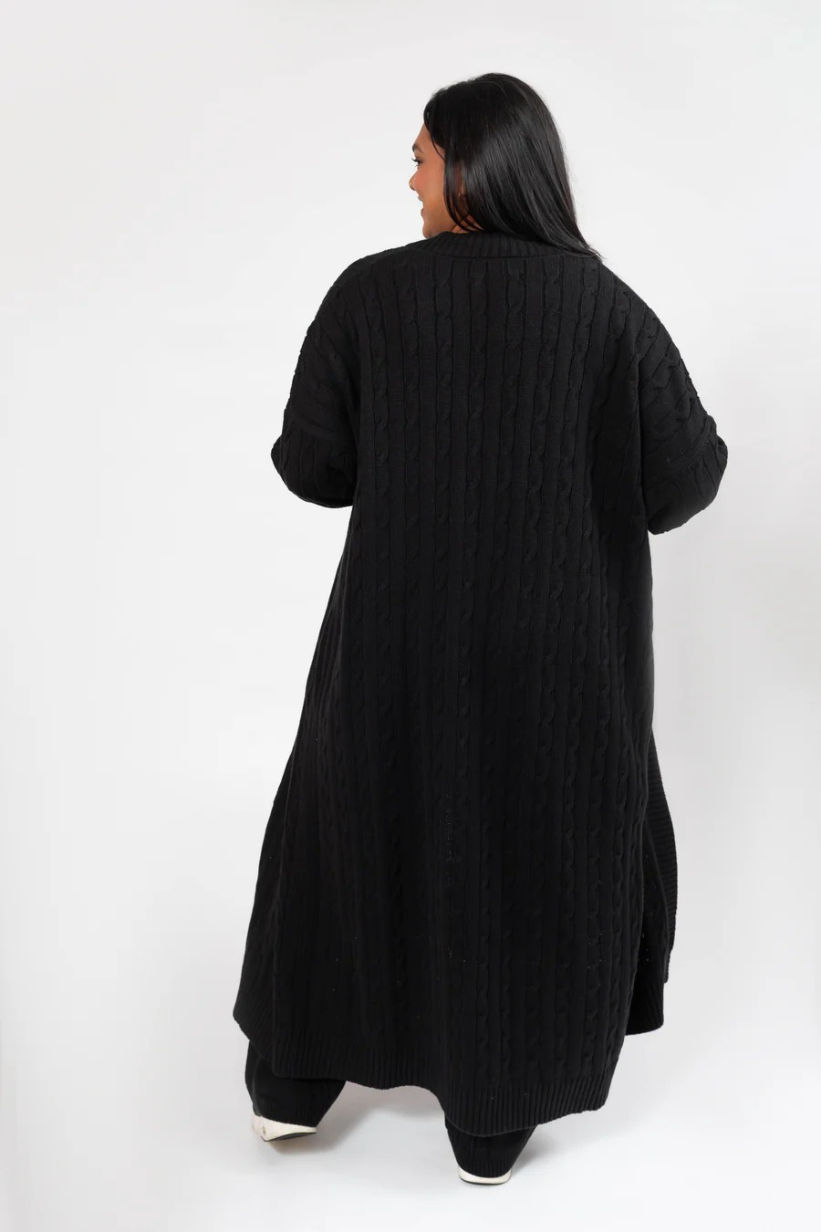 Cecilia Cable Knit Long Cardigan