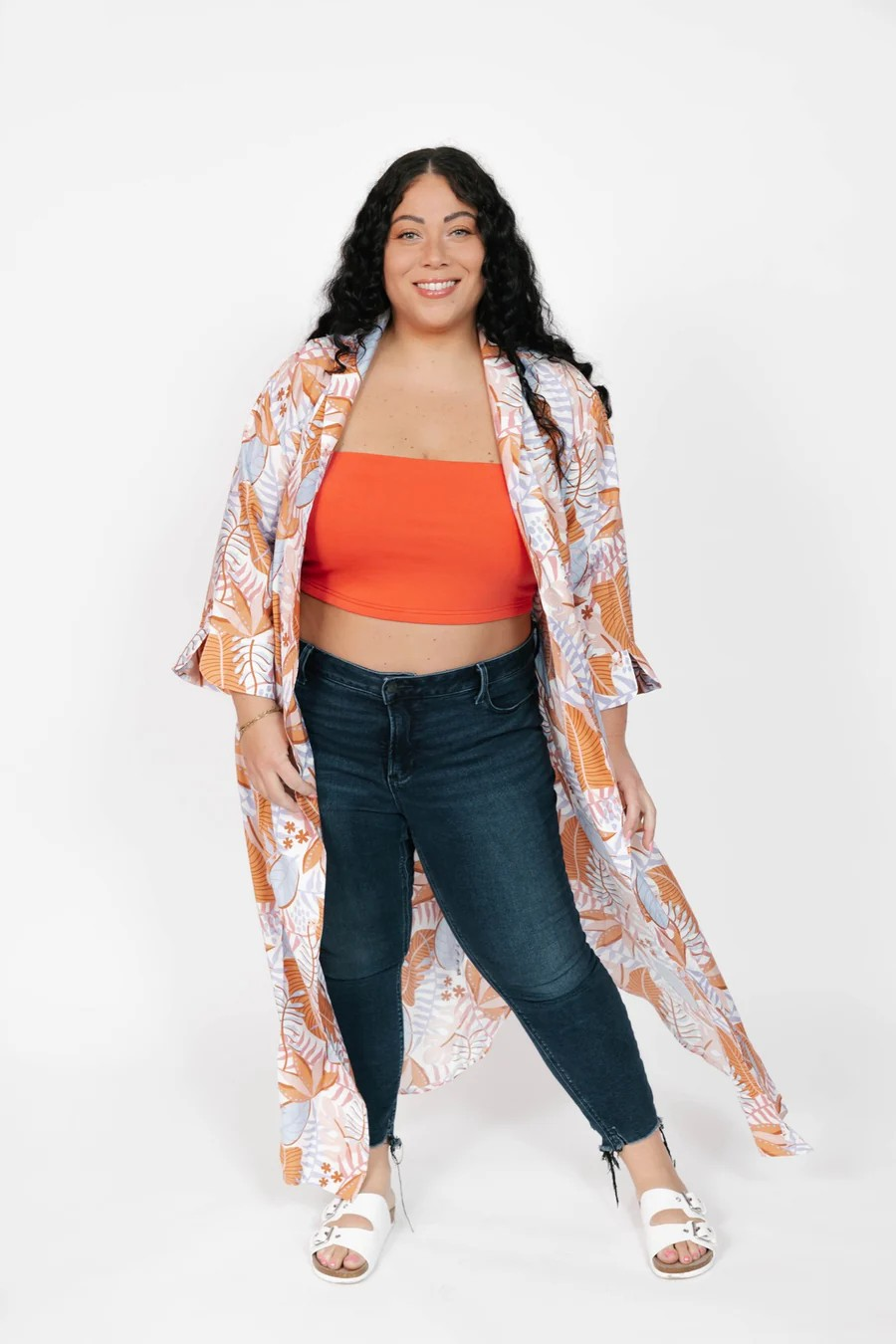 Out of Office Duster - tropical print