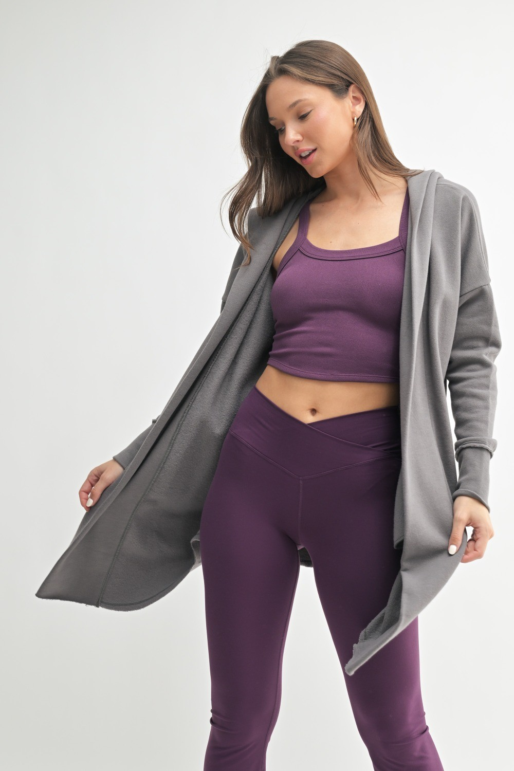 Longline Cardigan - Pewter