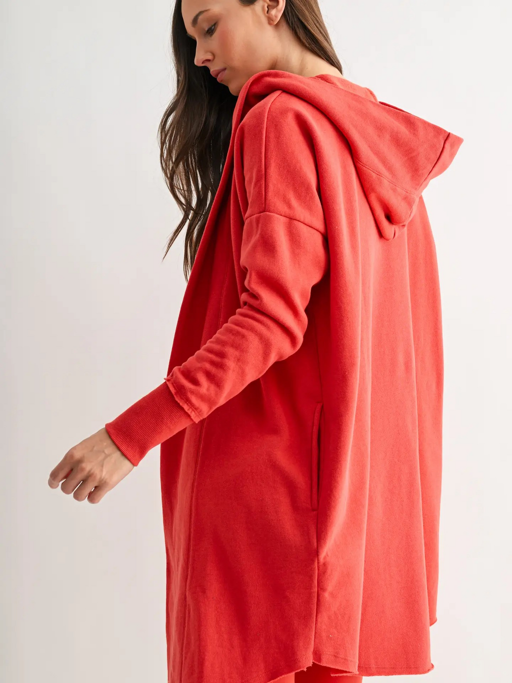 Longline Cardigan - Blushed Brick