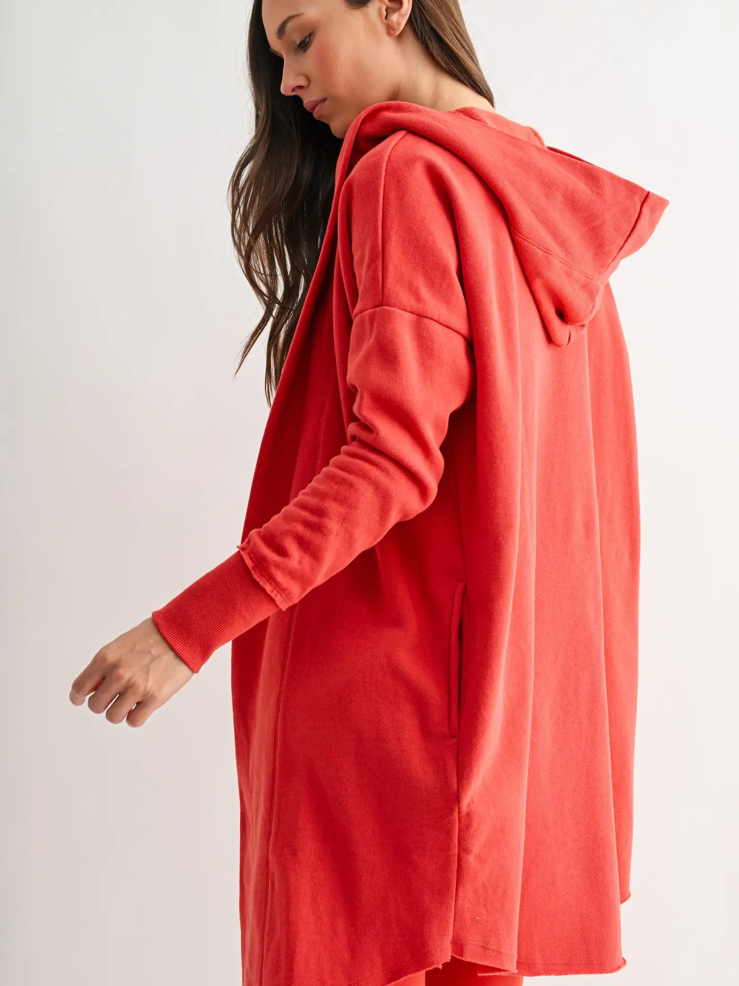 Longline Cardigan - Blushed Brick