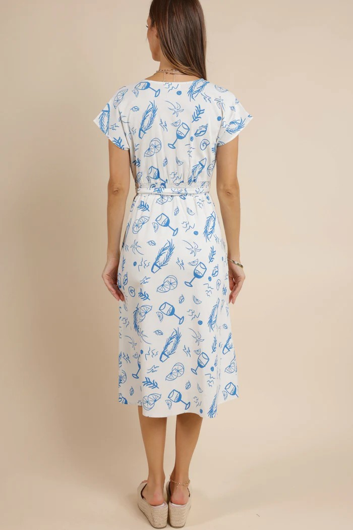 Citrus Splash Belted Mini Dress