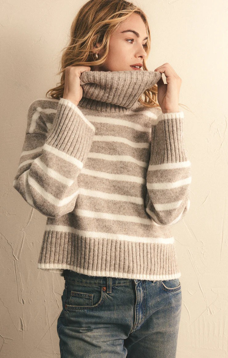 Josephine Stripe Turtleneck Sweater
