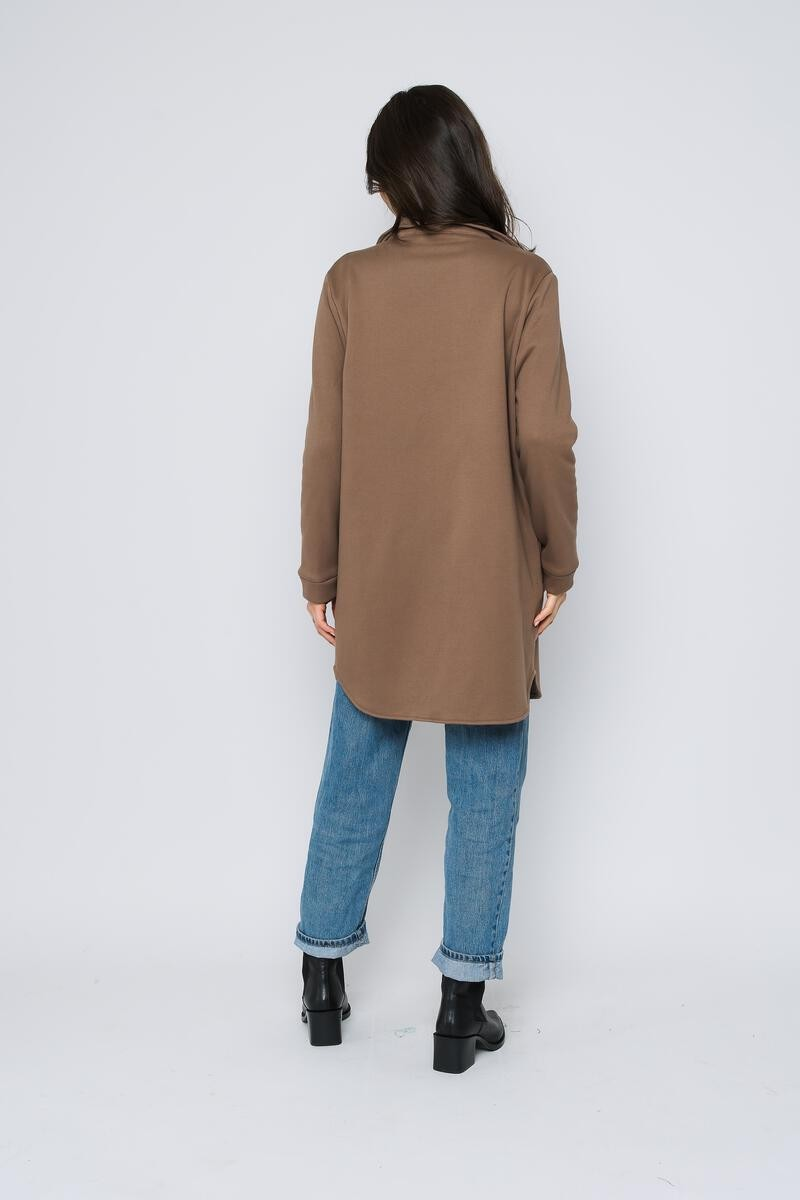 Jackie-Sherpa Button-Up -Latte