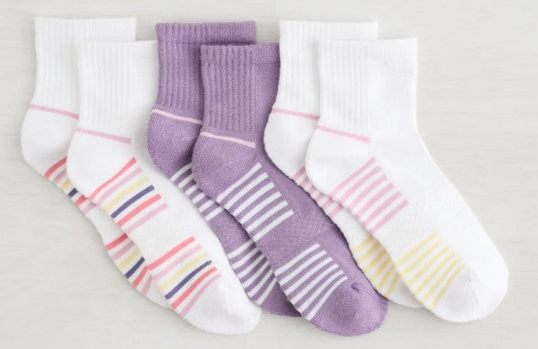 Quarter Terry Powder Crew Sock - 3 Pack