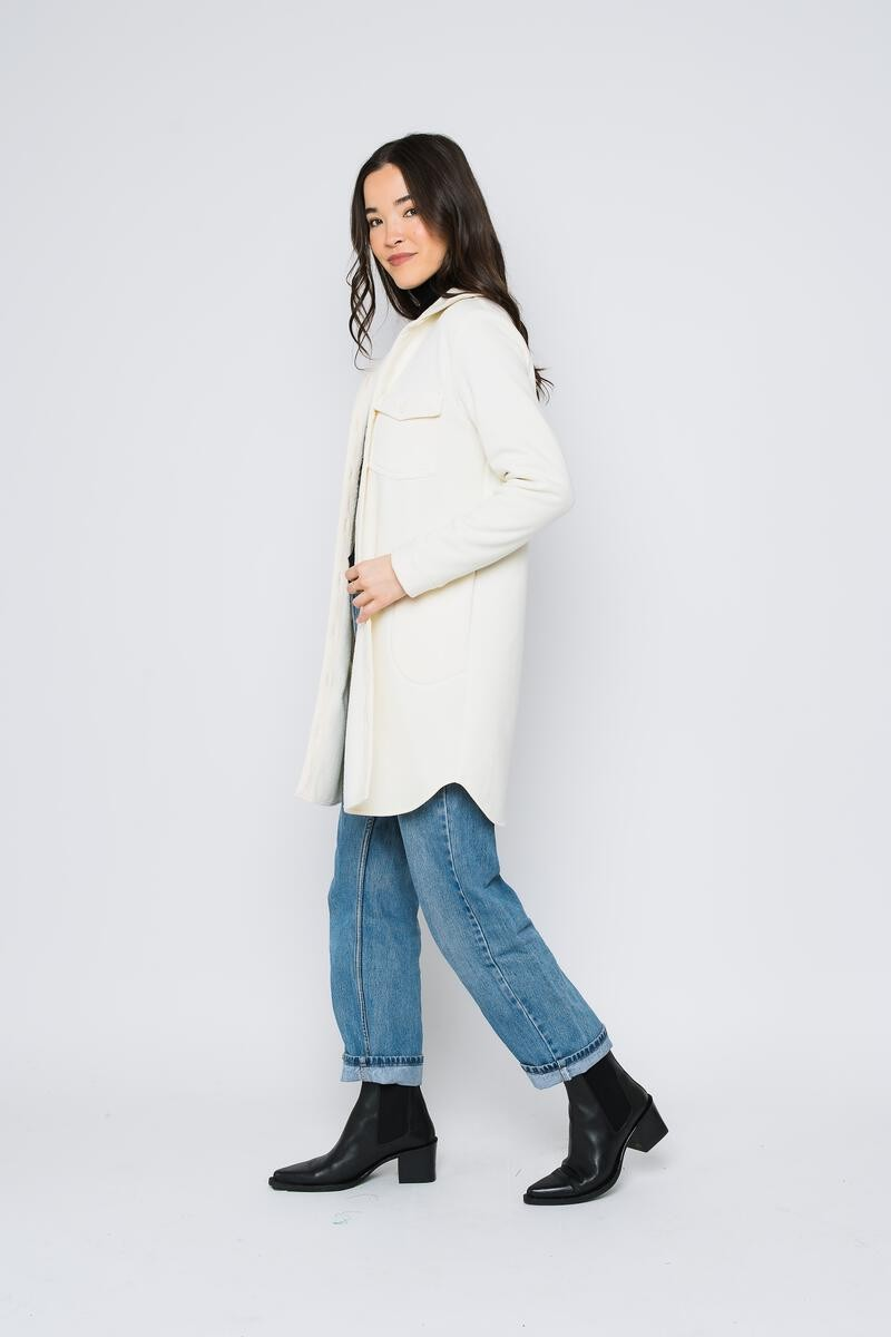 Jackie-Sherpa Button-Up - buttercream