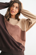 Barred Sweater - Brown/taupe