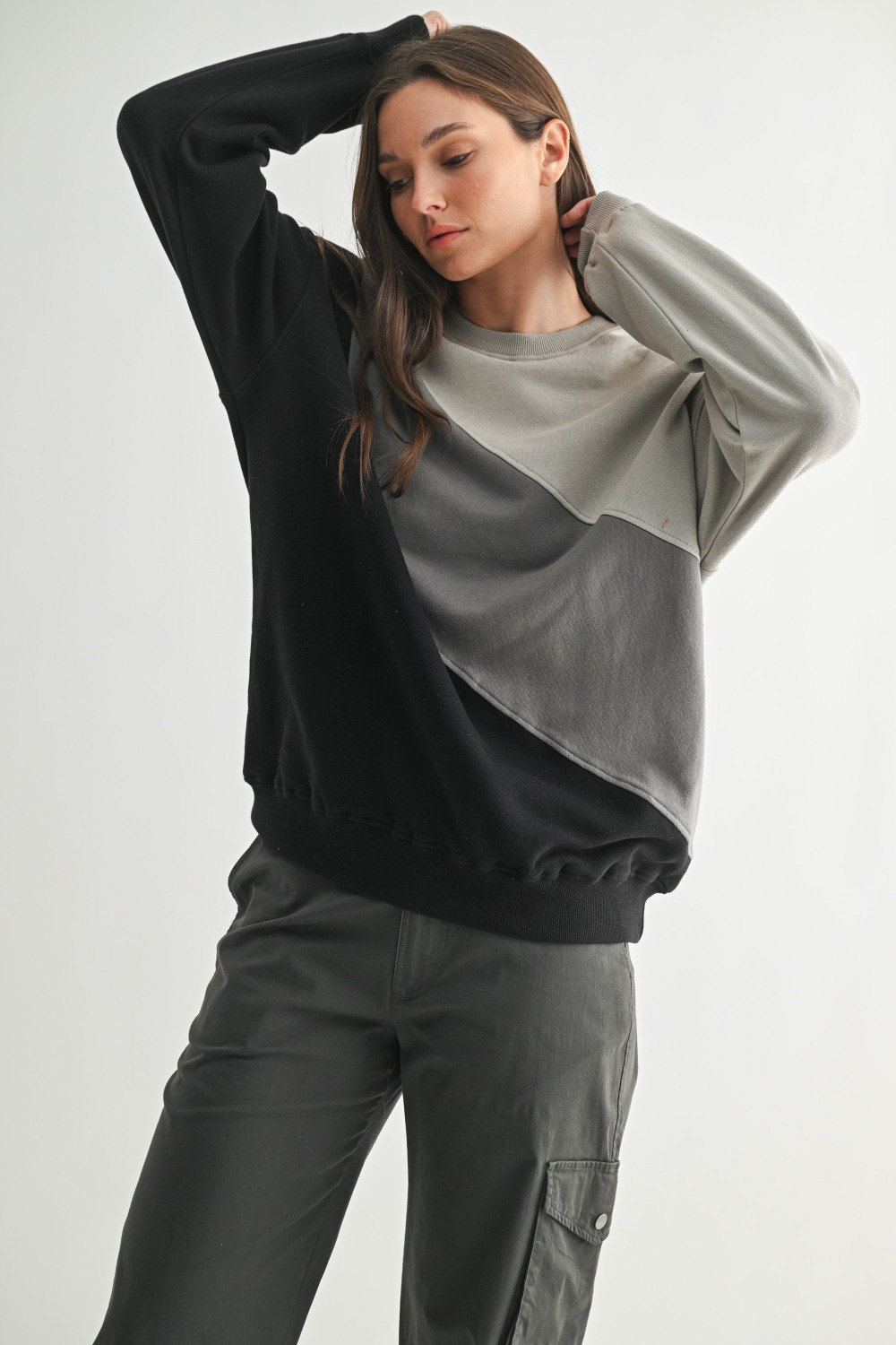 Barred Sweater -Black/Grey