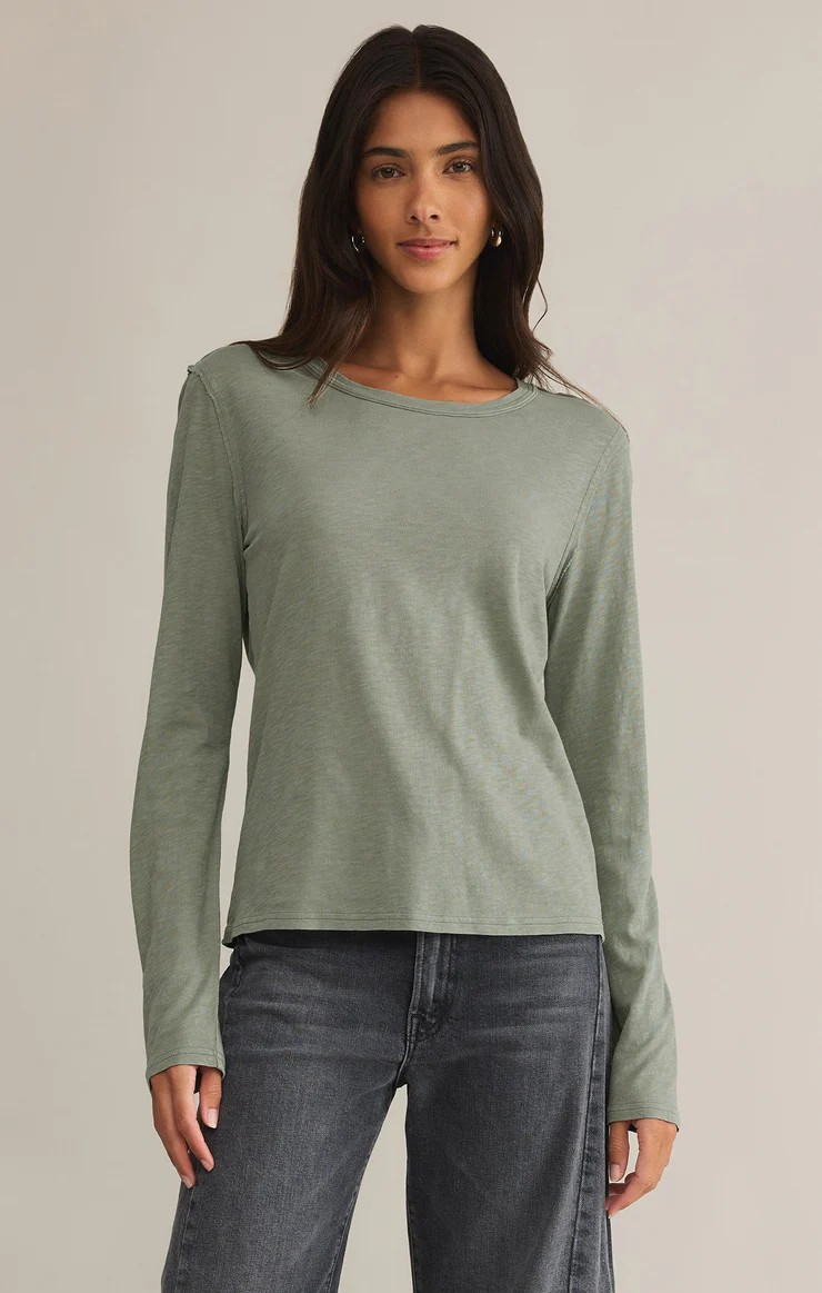 Arlet Slub Top - Sage Green