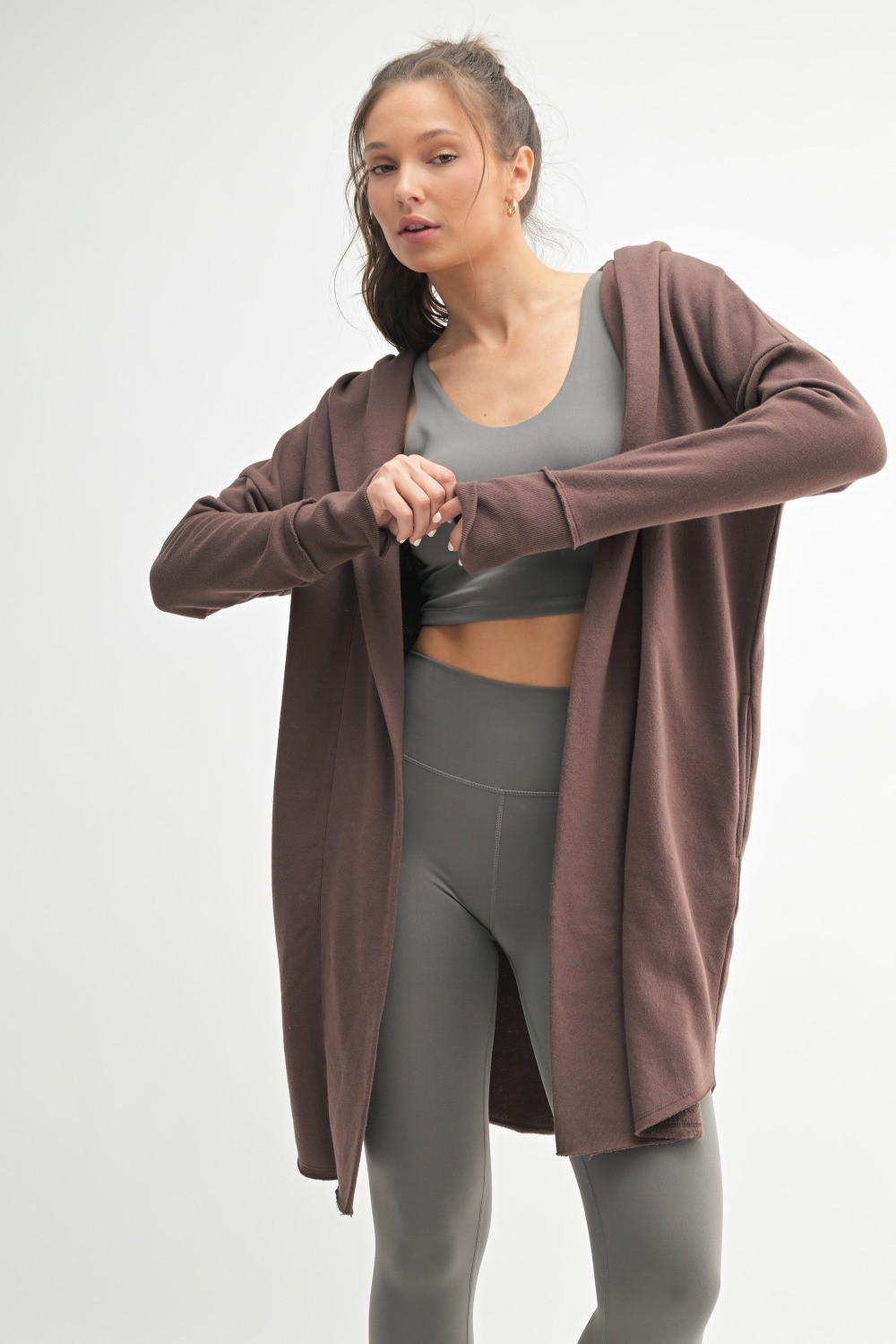 Longline Cardigan - Rich Soil