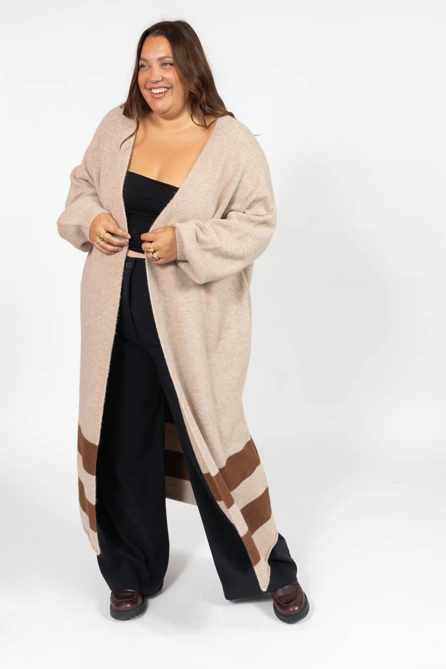 Mable Striped Long Cardigan