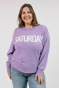 Saturday Sweater in Lavender/Ivory