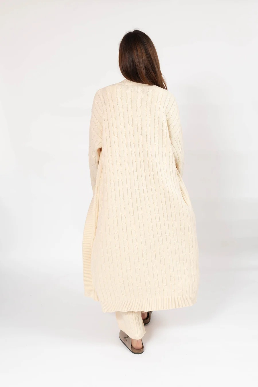 Cecilia Cable Knit Long Cardigan