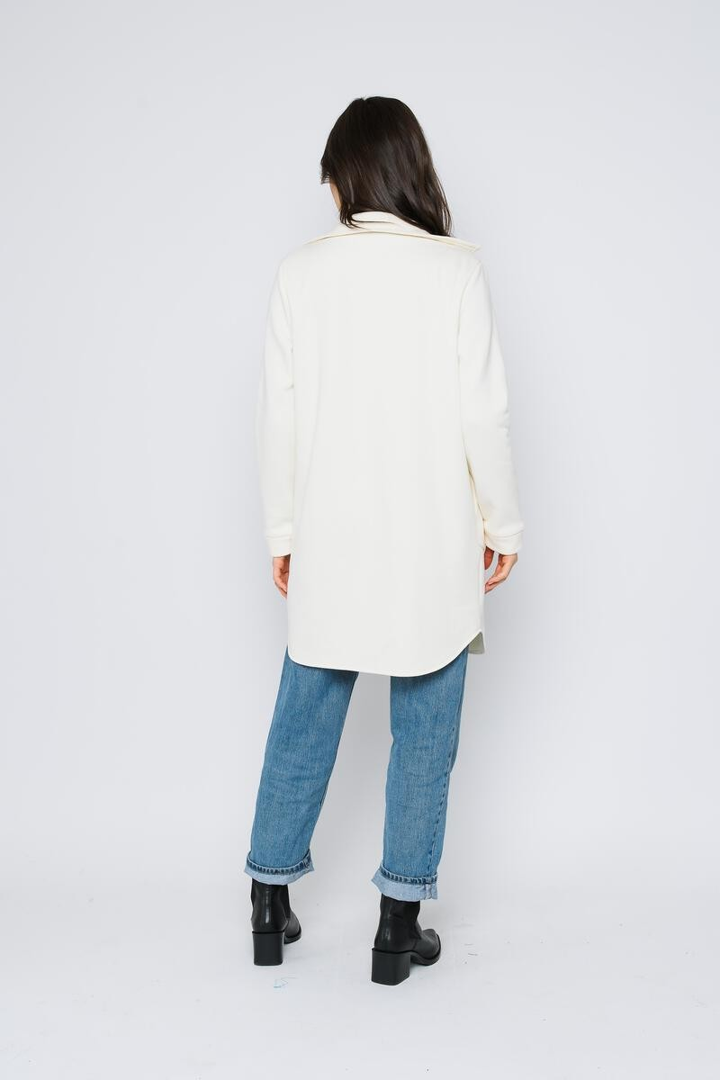 Jackie-Sherpa Button-Up - buttercream
