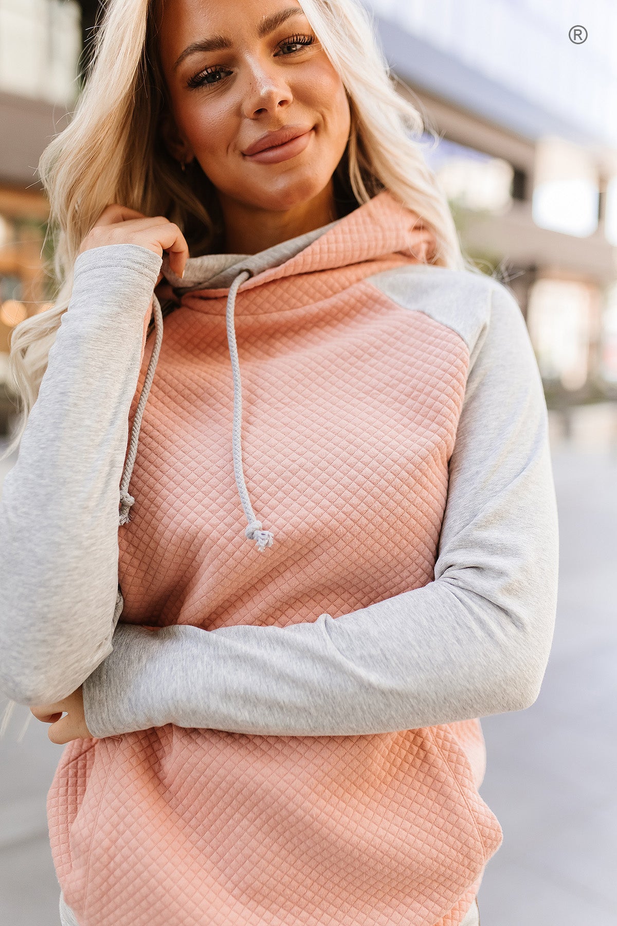 Ampersand Doublehood Sweater -just peachy