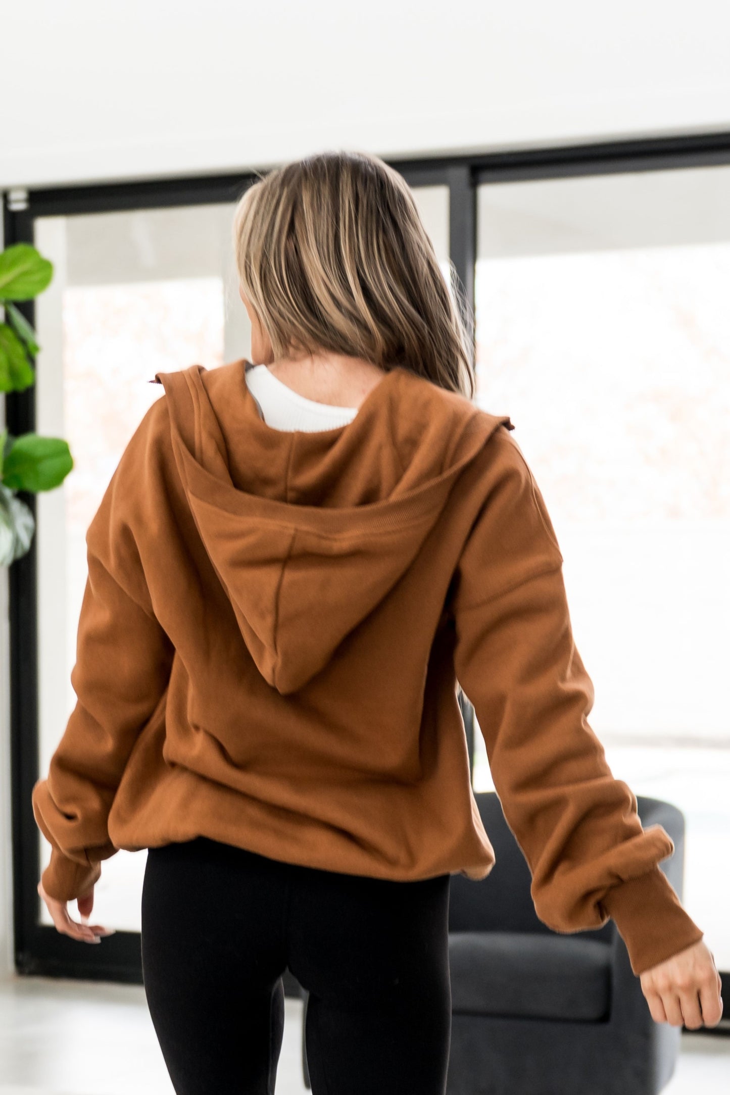 Ampersand oversized halfzip- maple