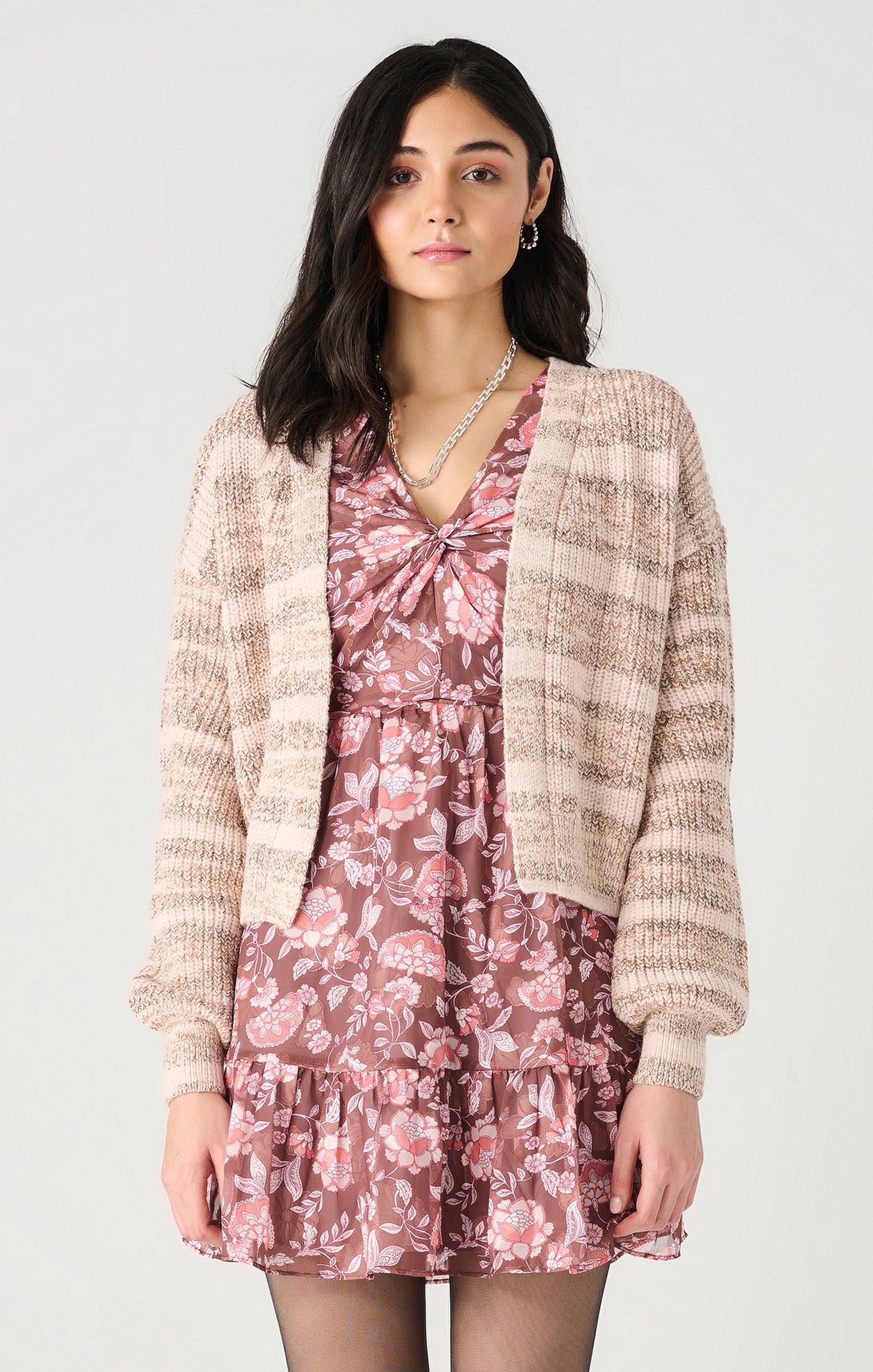 TEXTURED OPEN CARDIGAN