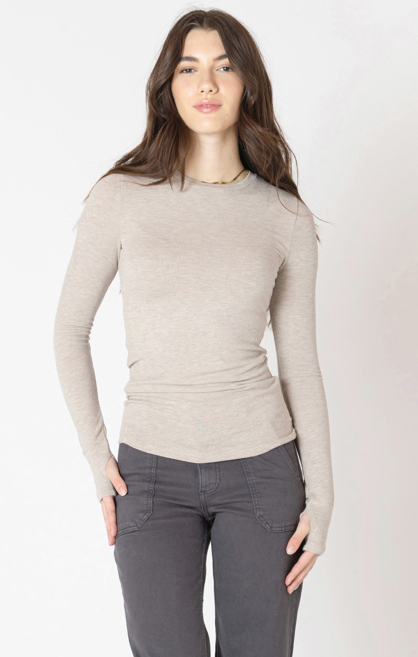 Brushed Boatneck Long Sleeve Tee