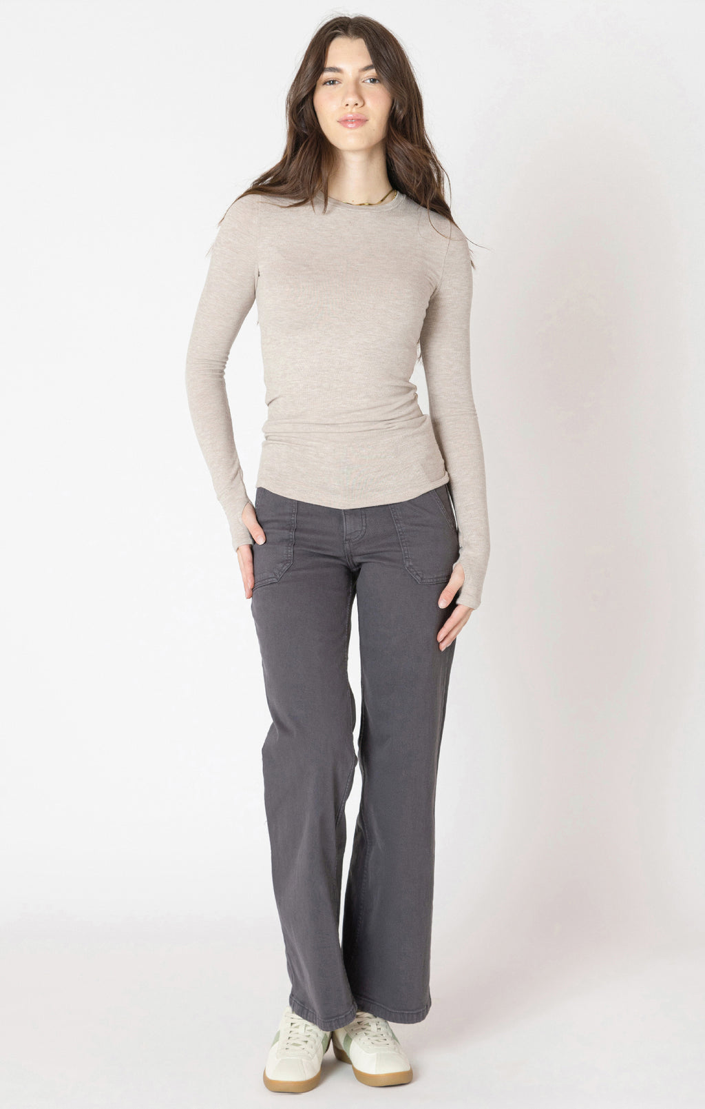 Brushed Boatneck Long Sleeve Tee