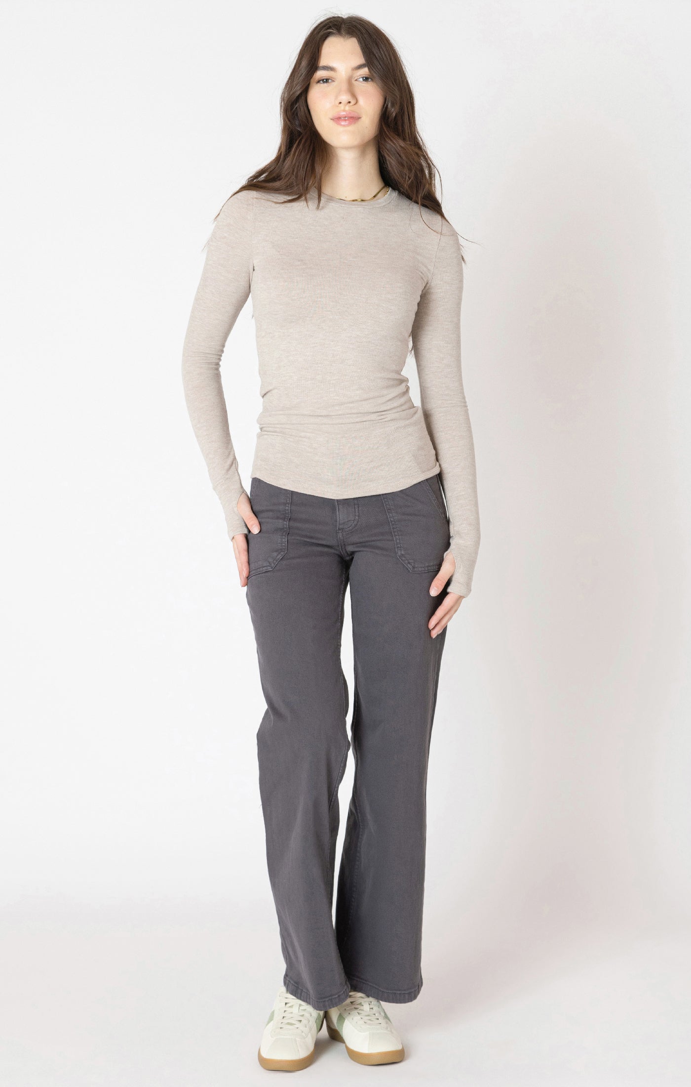 Brushed Boatneck Long Sleeve Tee