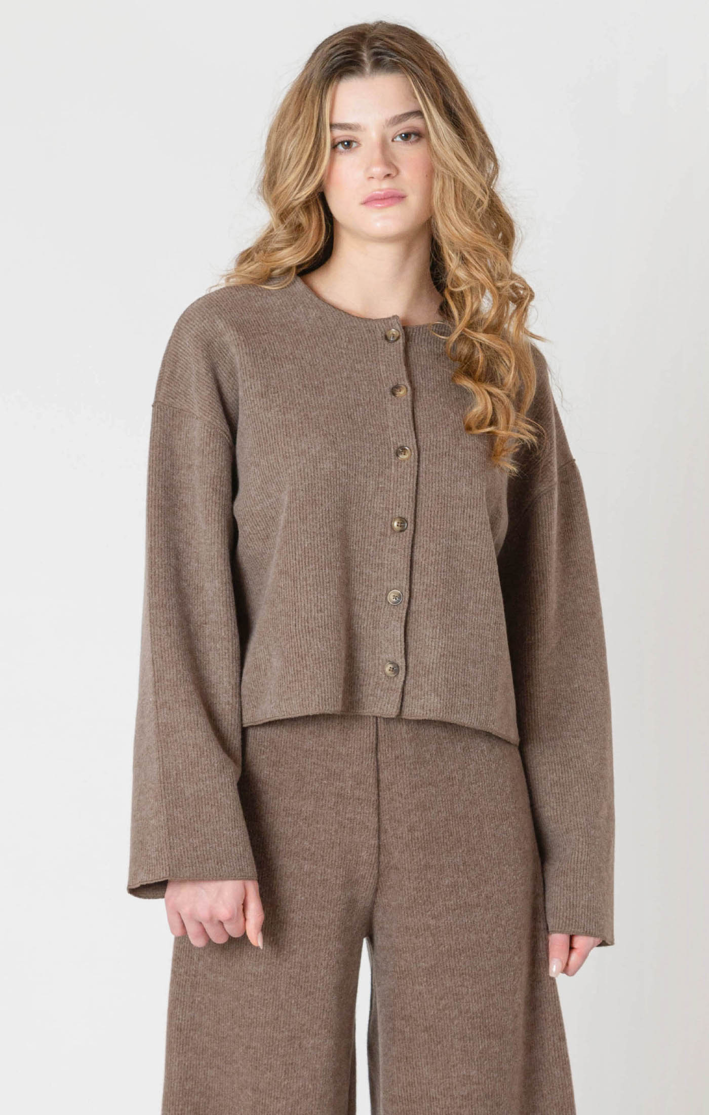 Mocha Ribbed Cardigan