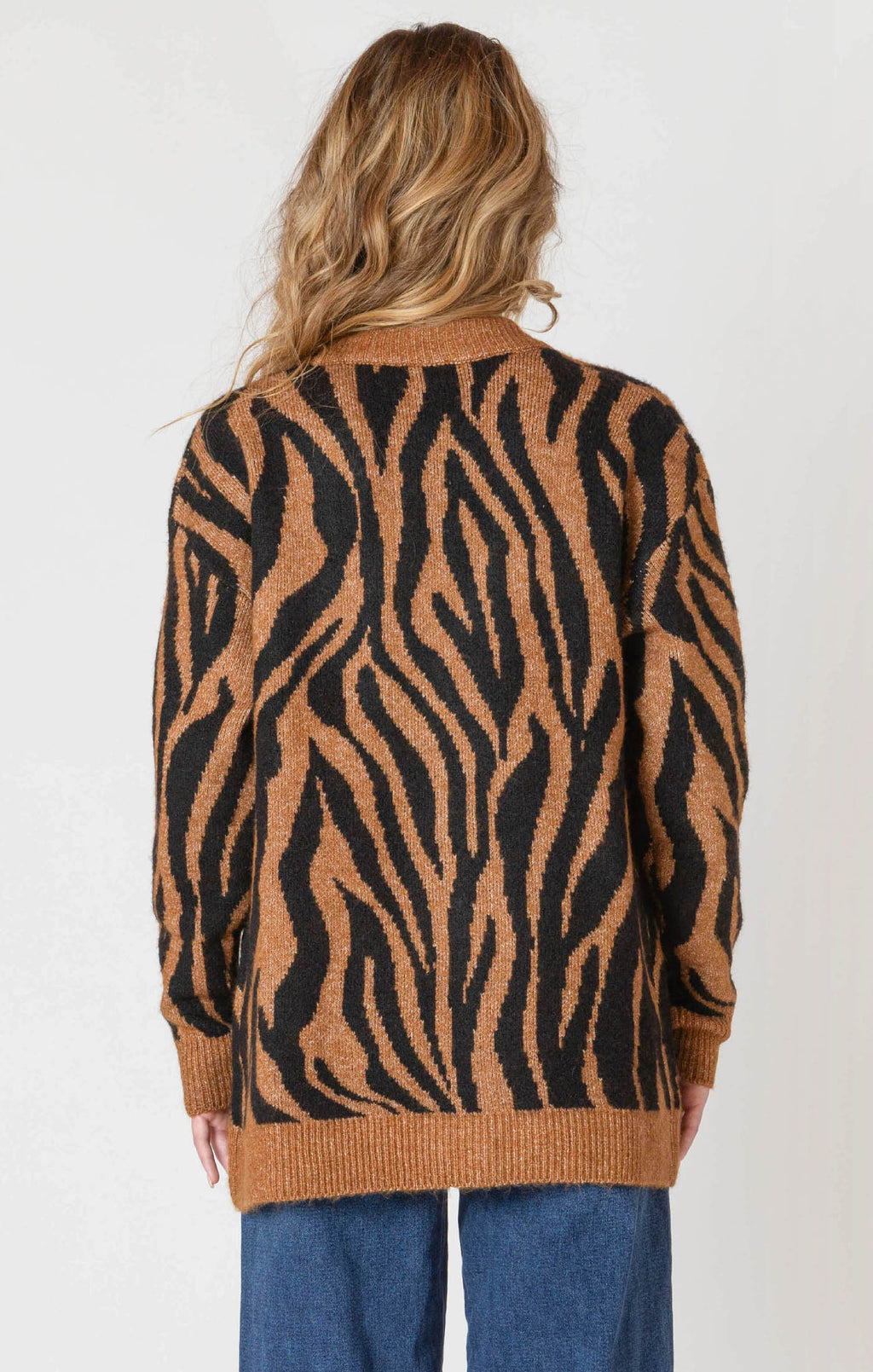BUTTON FRONT TIGER CARDIGAN
