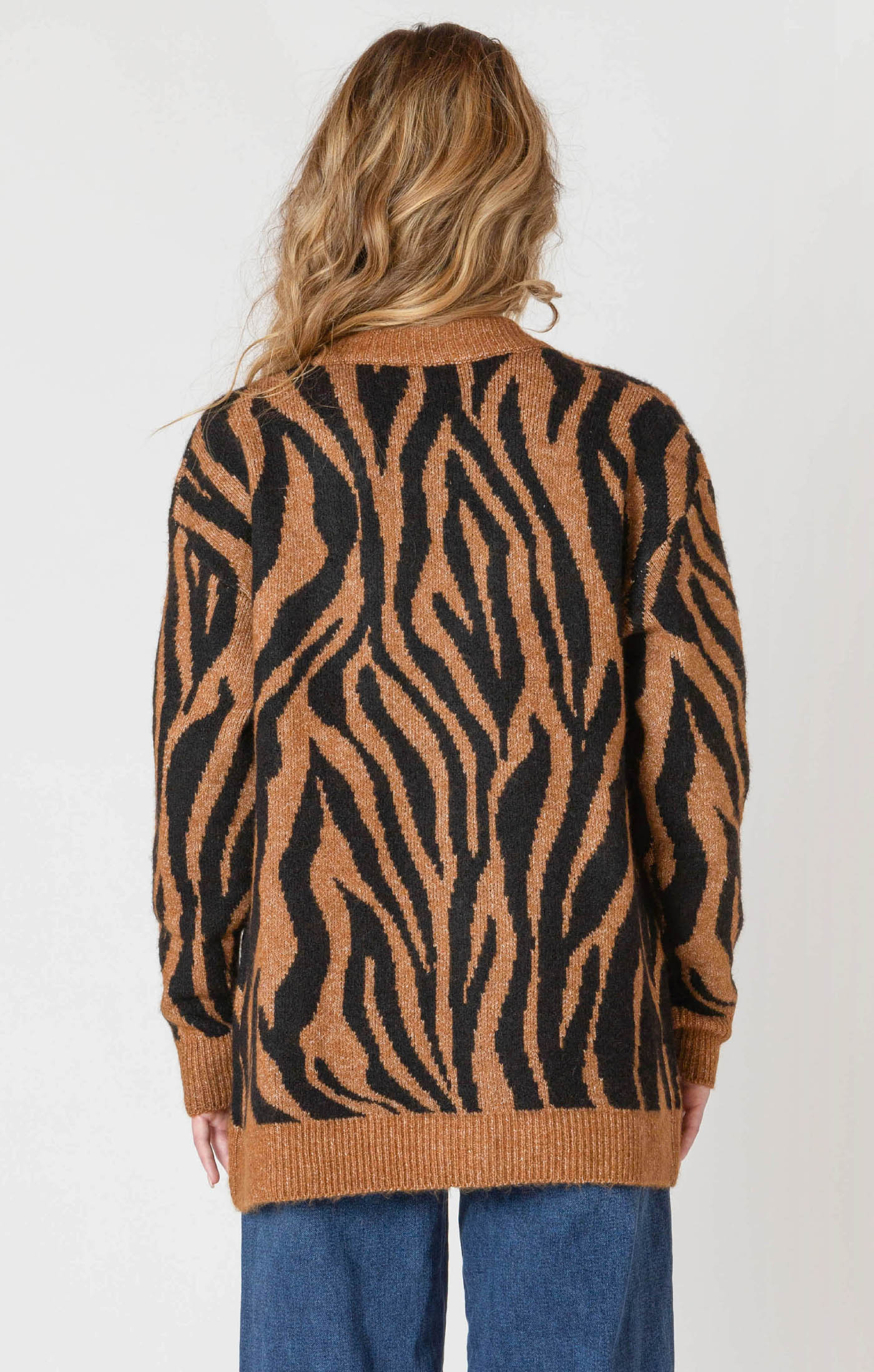 BUTTON FRONT TIGER CARDIGAN