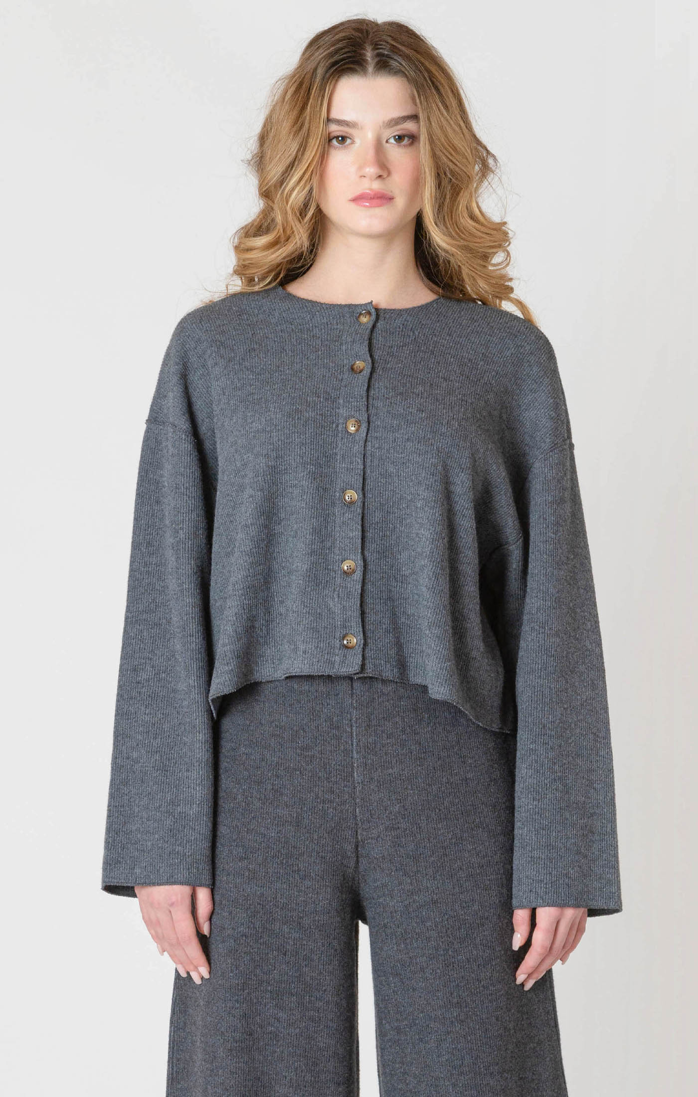 RIBBED CARDIGAN
