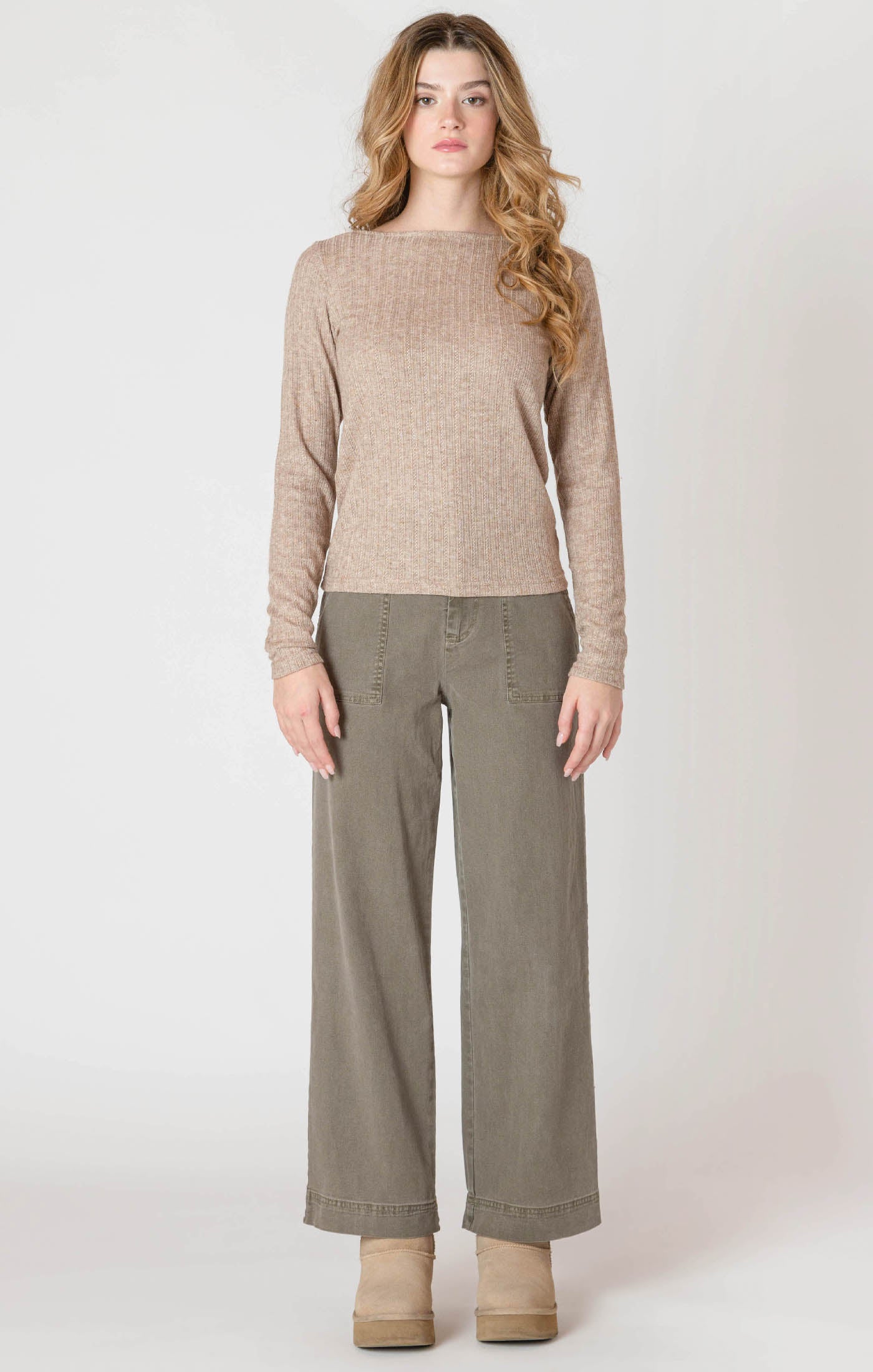 BOATNECK TEXTURED TOP