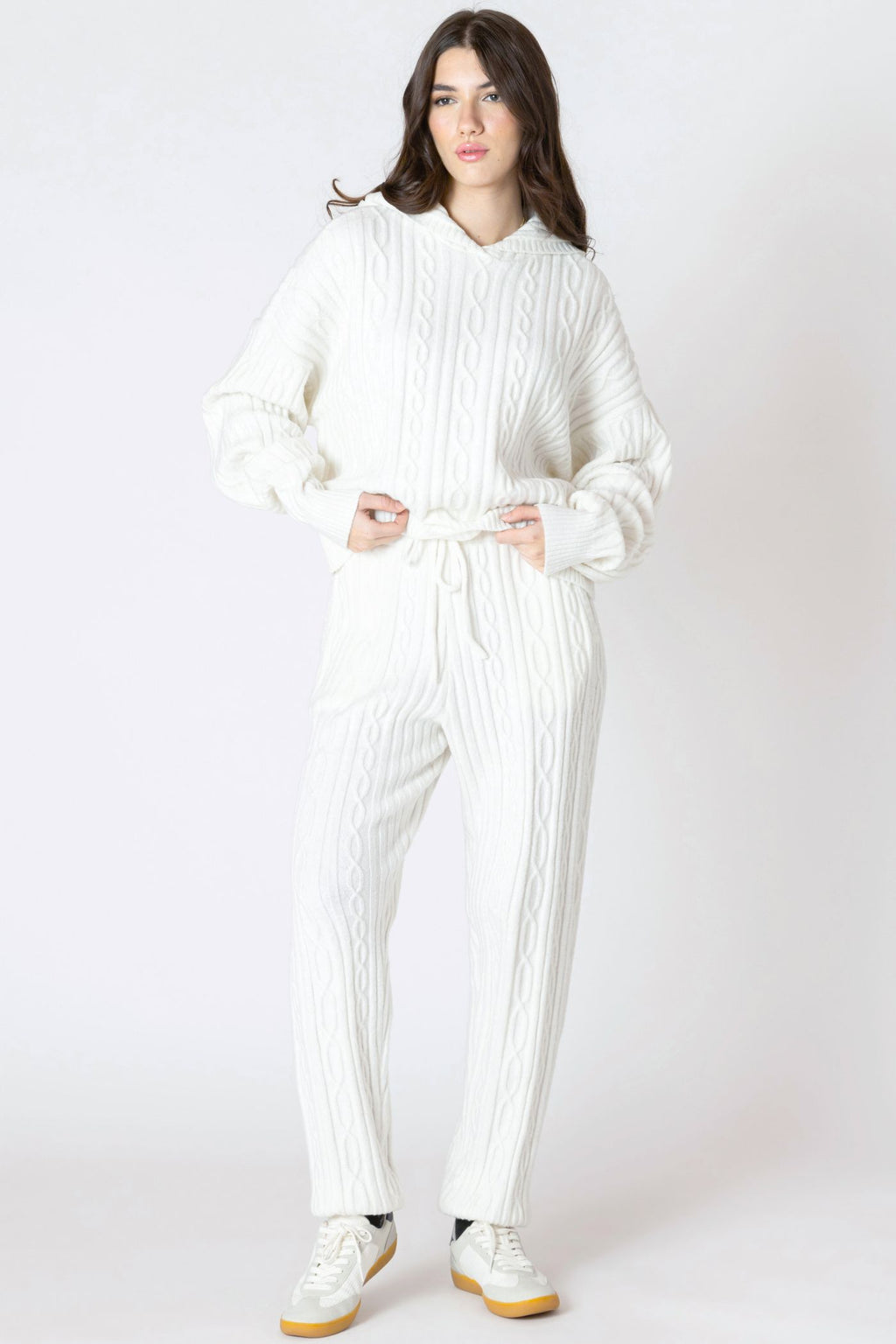 Hooded Cable Sweater