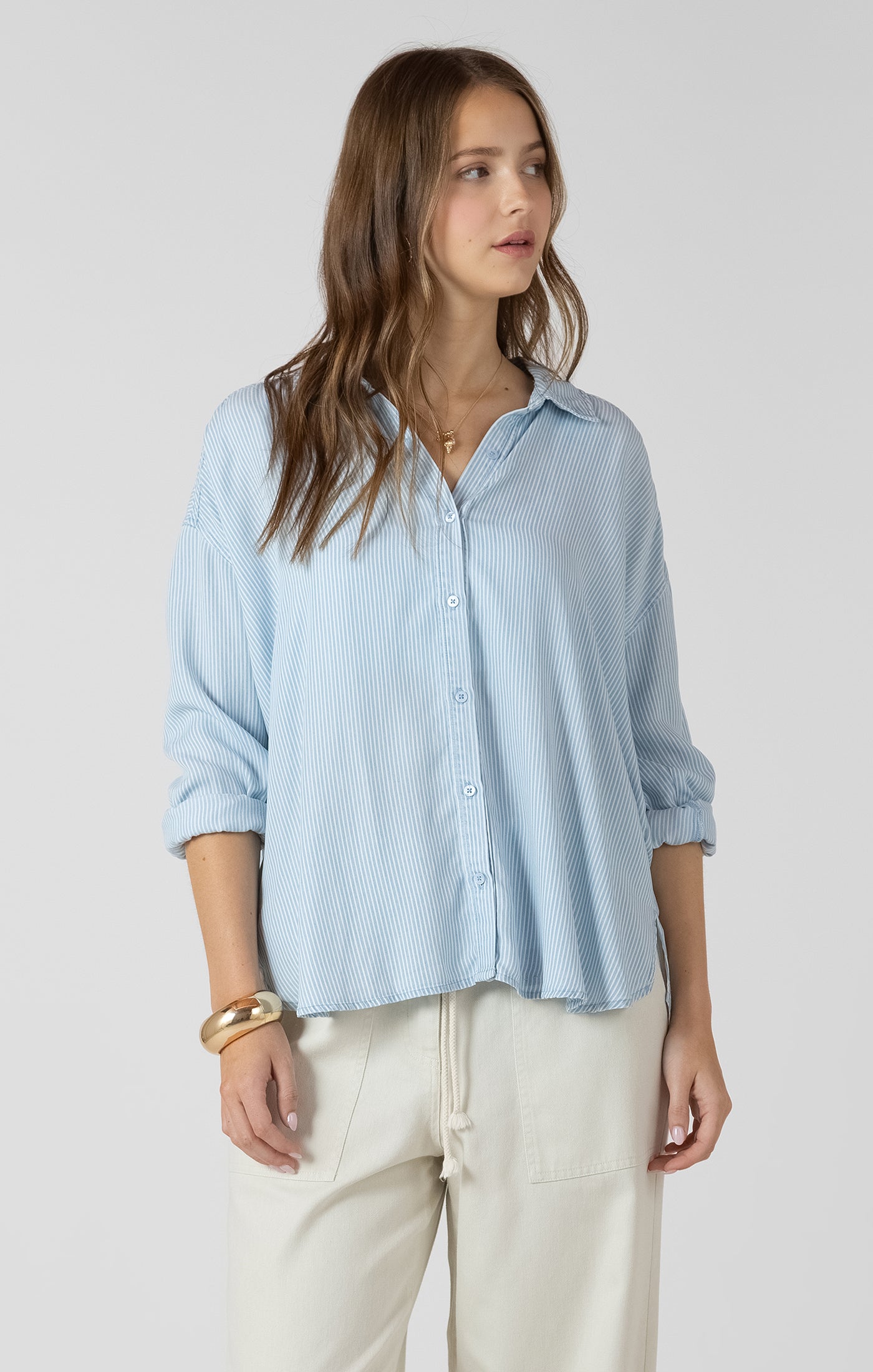 Coastal Blue Button Front Shirt