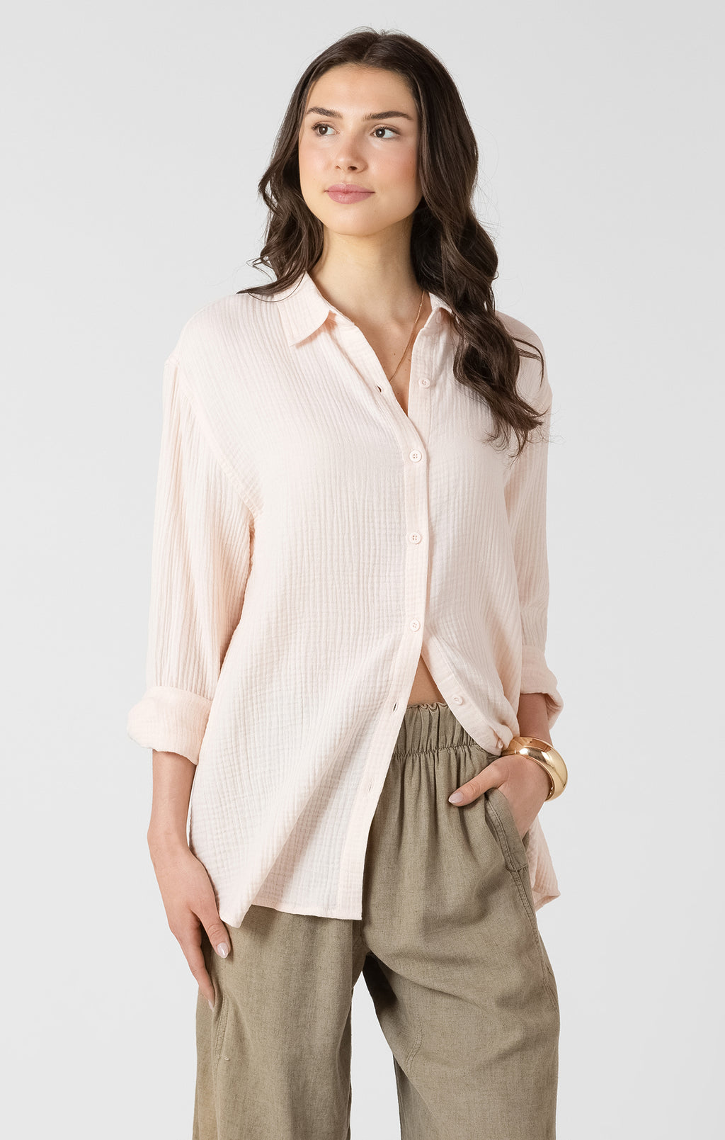 Powder Pink Button Shirt