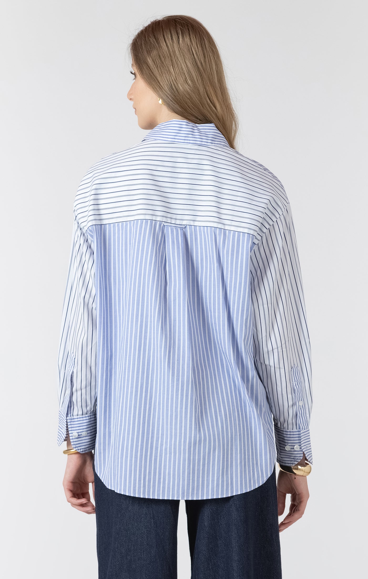 Colour Block Striped Shirt