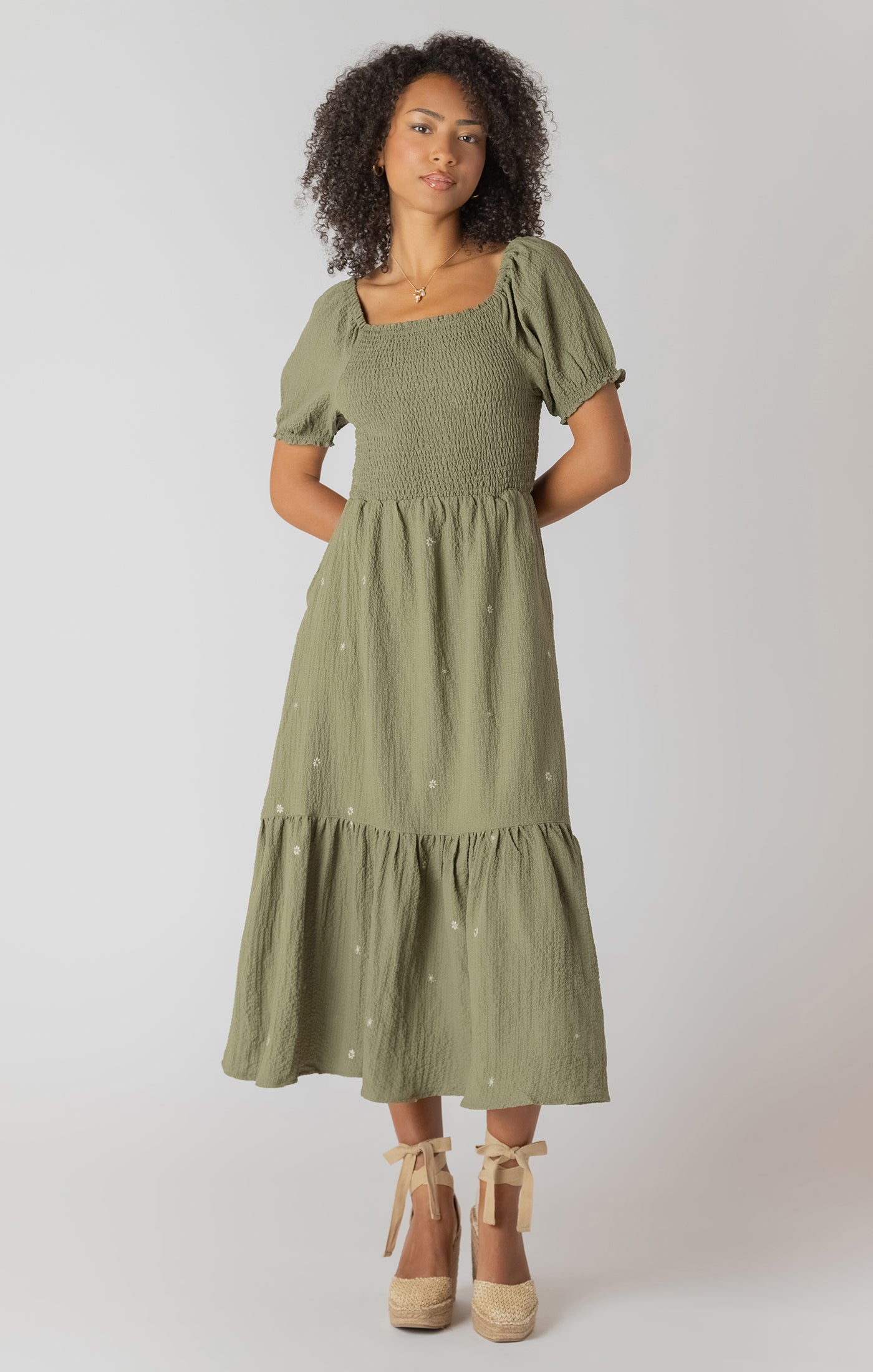 Smocked tired Maxi Dress