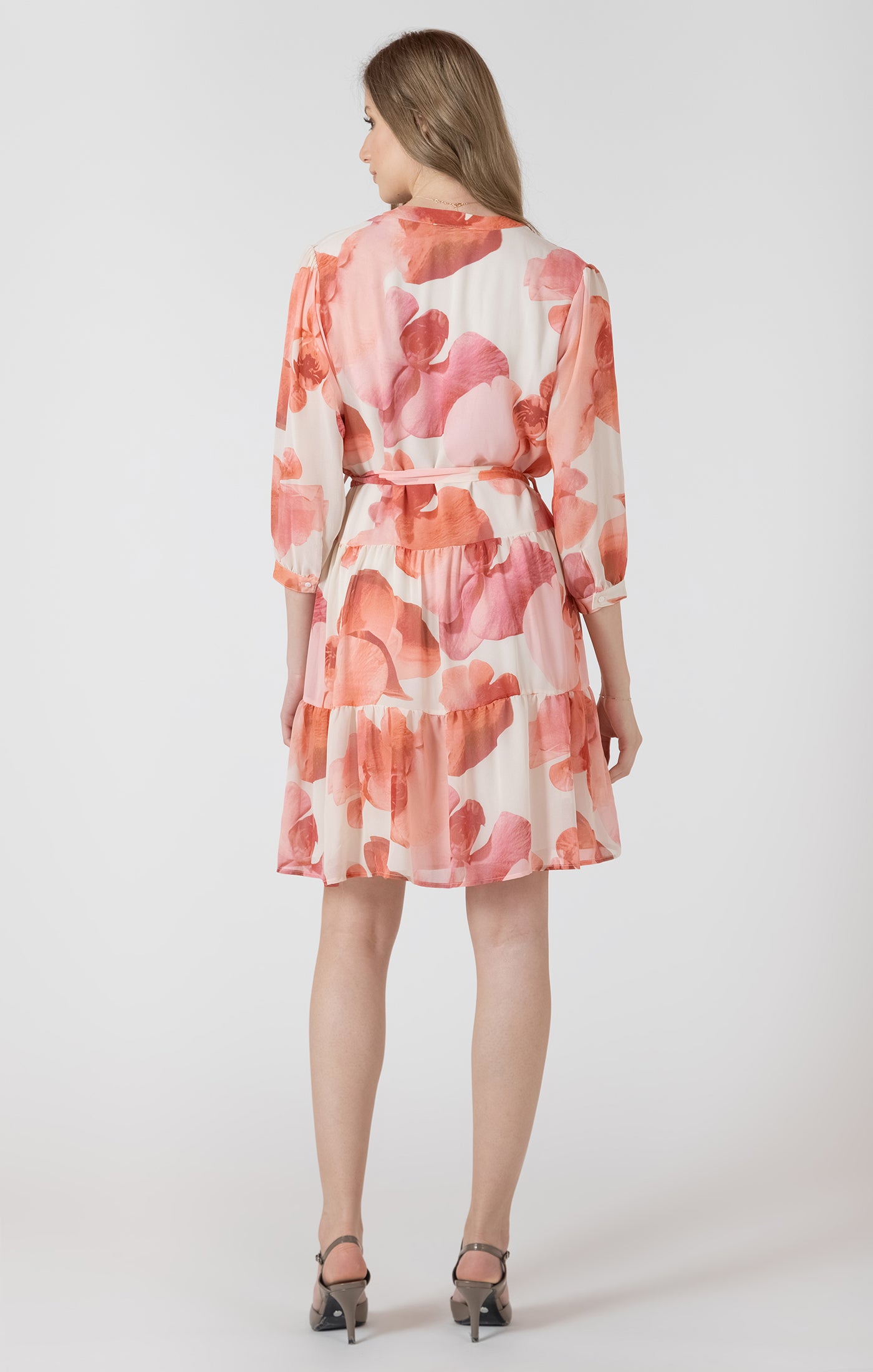 Flowers Belted Dress