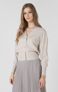 Button Front Cardigan - Matte Pearl