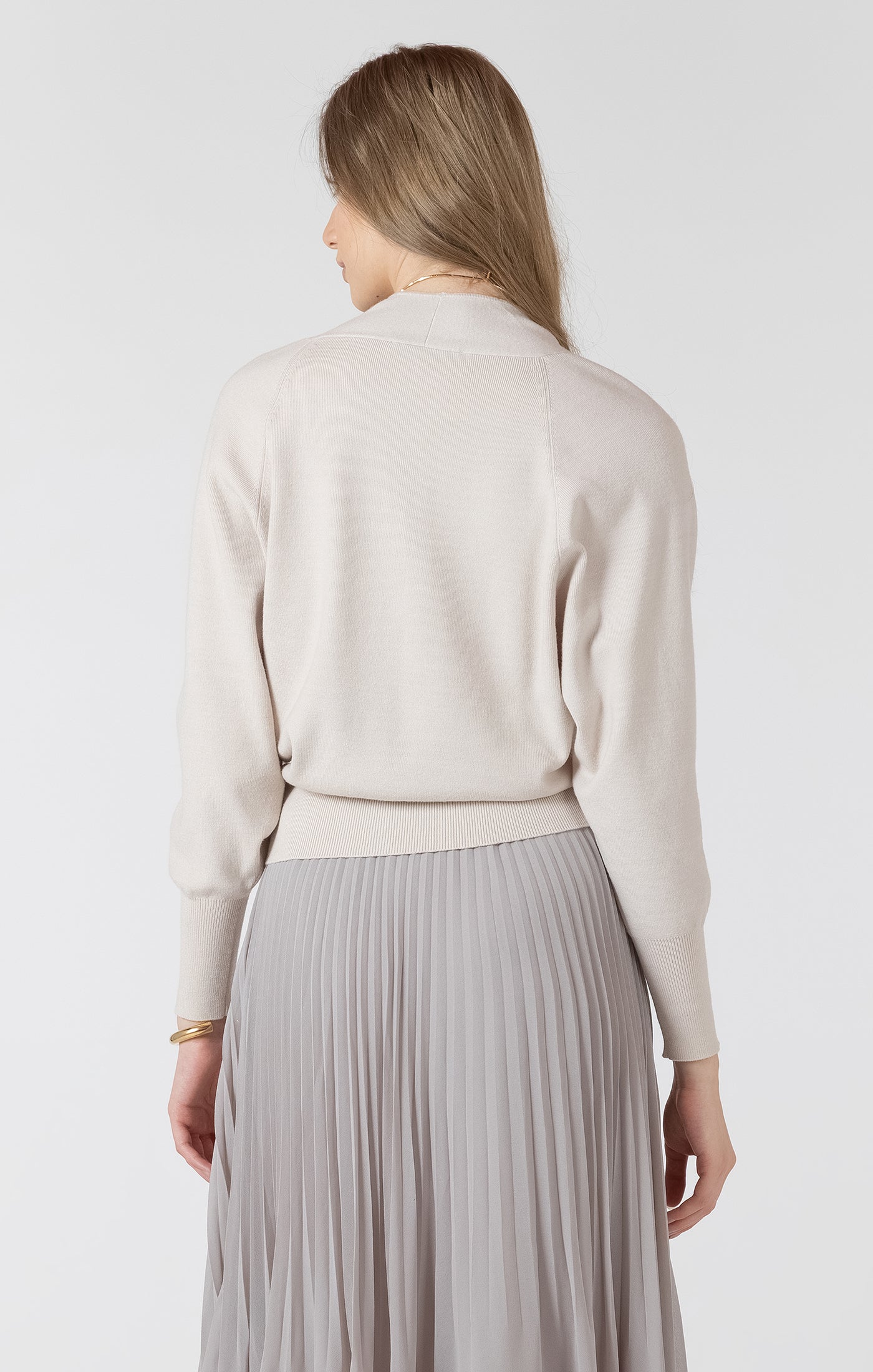 Button Front Cardigan - Matte Pearl