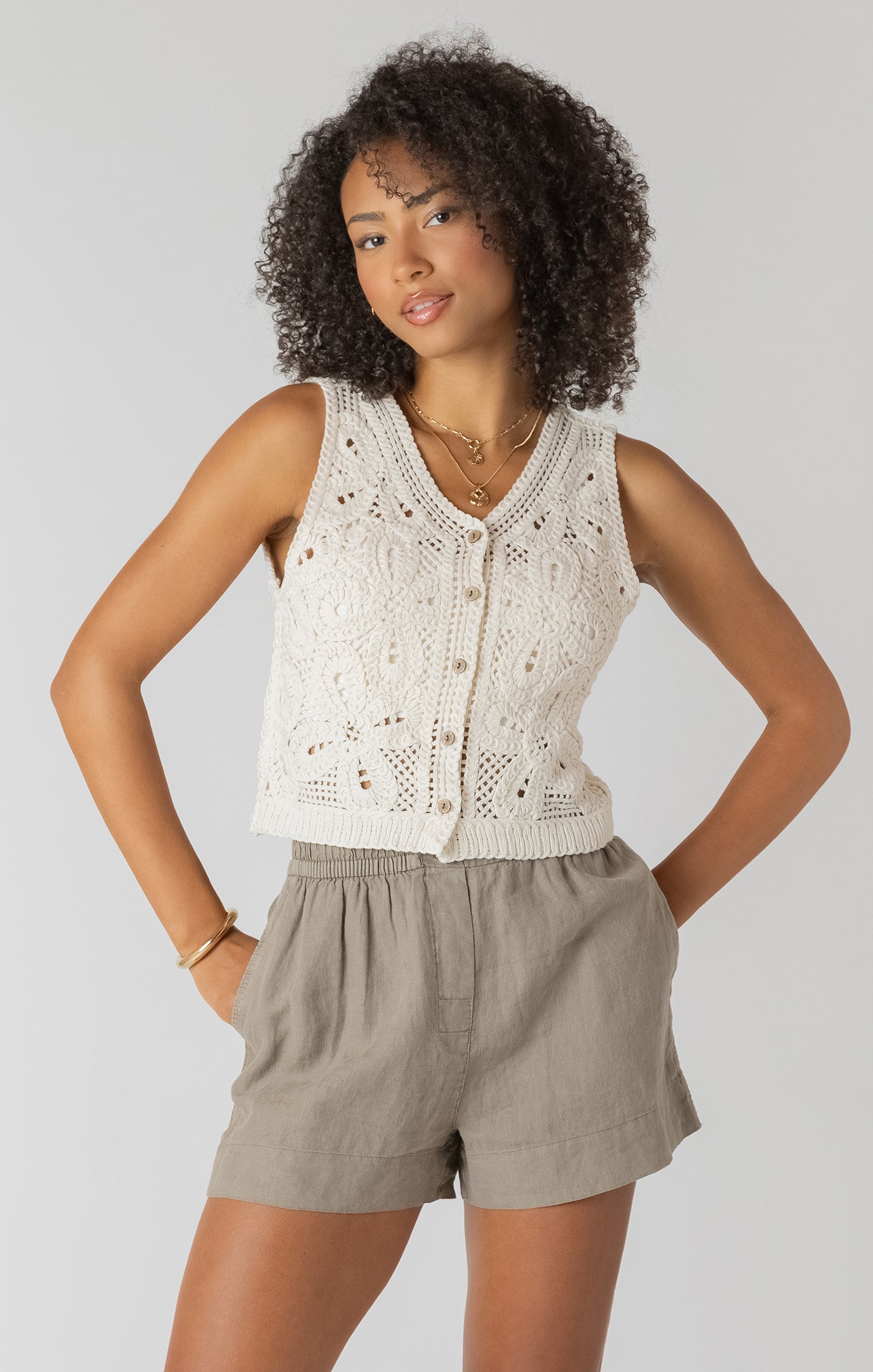 Crochet Button Vest
