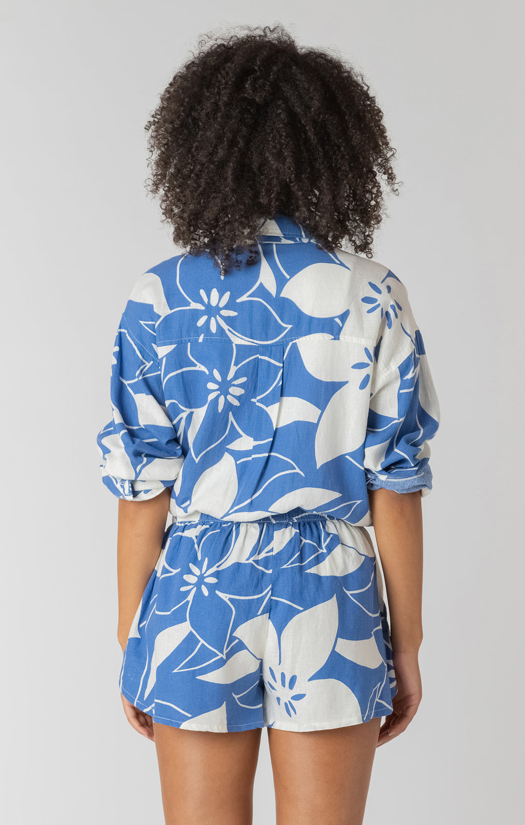 Bluey Flower Linen Shirt