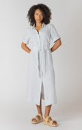 Belted Striped Shirt Dress