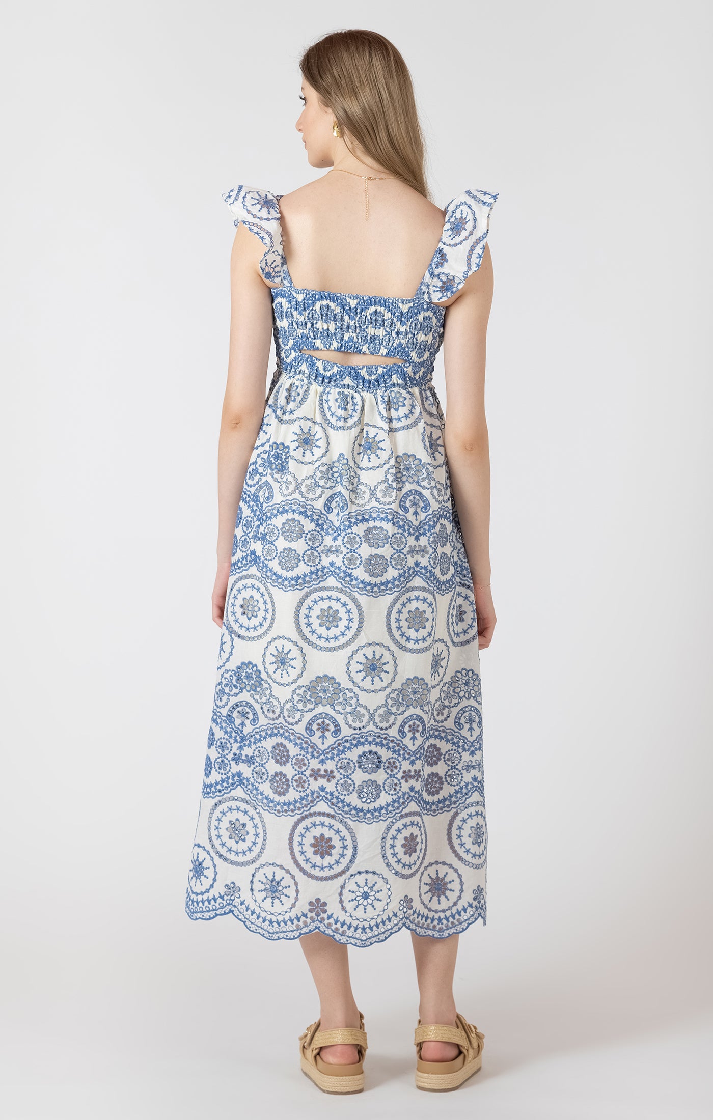 Cutout Embroidered Dress